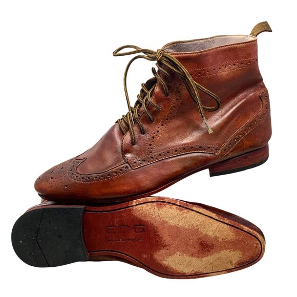 EDG by EDUARDO‎ G Russet Buttery Leather Wingtip Brogue Boots